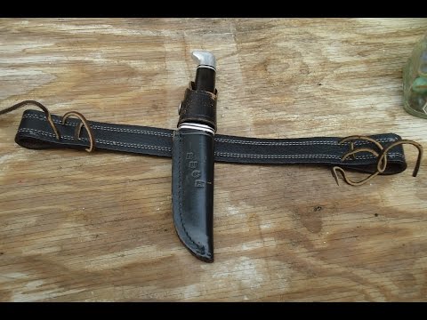 How to wear a sheath knife with suspenders
