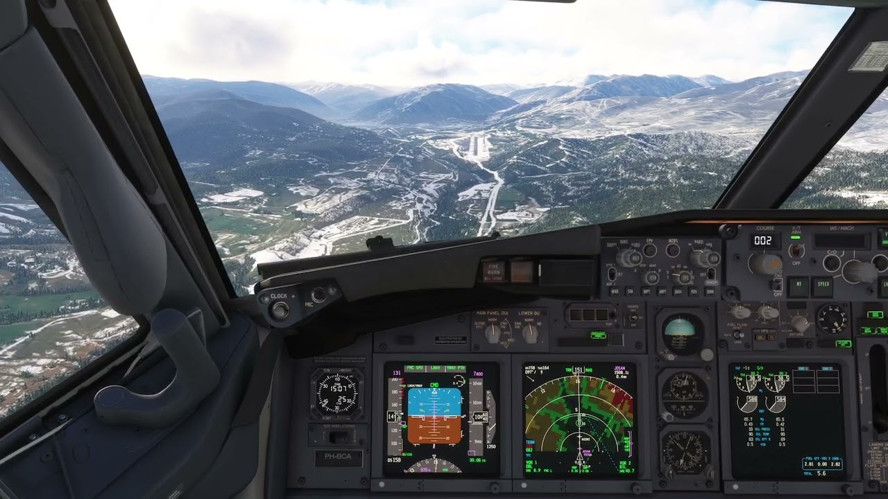Steep approach landing in Aspen-pitkin USA RW15