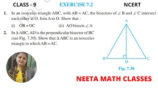 NCERT | Class 9 | Chapter 7 | Triangles | Exercise 7.2 | Question 1 & 2 | Neeta Math Classes