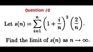 Limit of S(n) using summation formula as n approaches infinity - Calc 2 Review for Test 1 Question 8