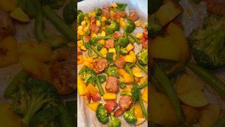 Holy Sheet Pan Dinner!🔥🤤 #food #sheetpandinner #recipe #subscribe #shorts #fyp #viral #foodie
