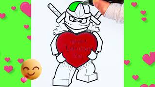 Lego Ninjago Lloyd - Ninja style Valentine's card! How to color Lloyd with a heart?@ColorfulPlanet7 screenshot 4