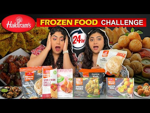 We only ATE FROZEN FOOD for 24 hours Food Challenge ft. Thakur Sisters!