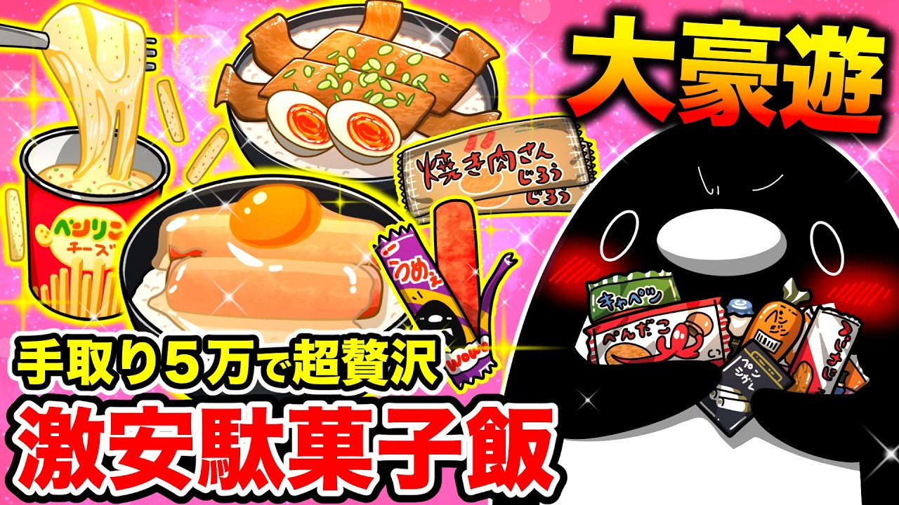 【手取り５万の激安豪遊】超贅沢駄菓子飯【アニメ】