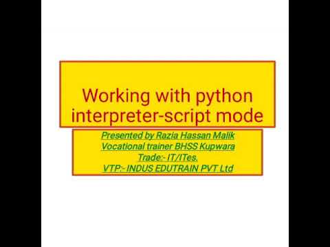 Working with python interpreter-script mode