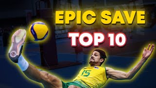 TOP 10 EPIC SAVES in Volleyball | Haikyuu