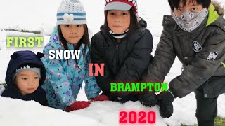 FIRST SNOW IN BRAMPTON 2020 || ONTARIO CANADA
