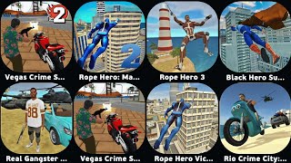 Vegas Crime Simulator 2,Black Hero Super Man Crime Battle,Rope Hero Mafia City Wars,Rope Hero 3 screenshot 4