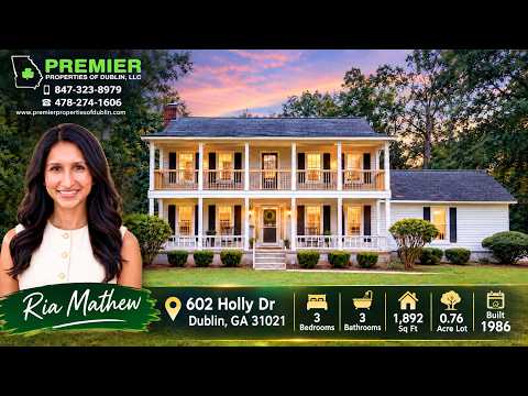602 Holly Dr, Dublin, GA home video tour