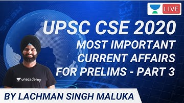 Most Important Current Affairs for Prelims Part 3 | UPSC CSE 2020 | Lachman Singh Maluka