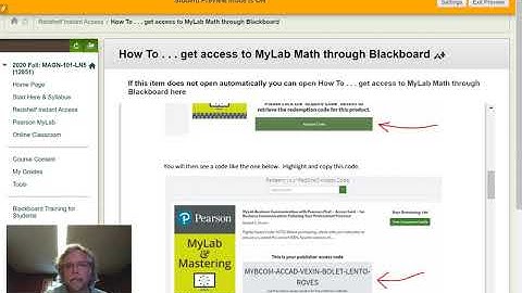 How to       Get access to Pearson MyLab through Blackboard