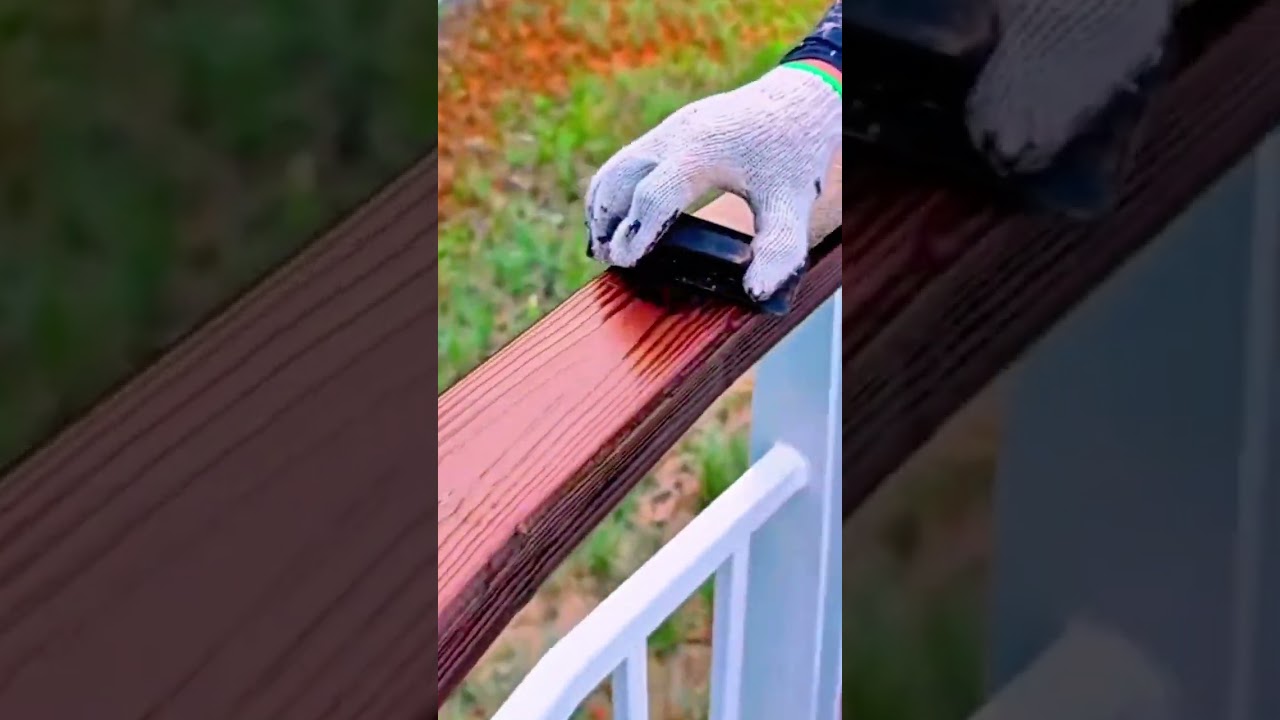 This is the process of smoothing fence posts using a special super shiny tool