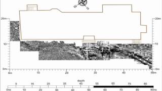 Manor house in Central Poland. Georadar, ground penetrating radar screenshot 2