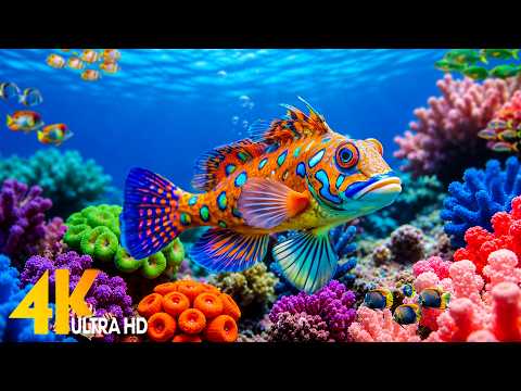 NEW 4HRS Stunning 4K Aquarium Paradise - Relaxing Music | Coral Reefs, Fish & Colorful Sea Life #3