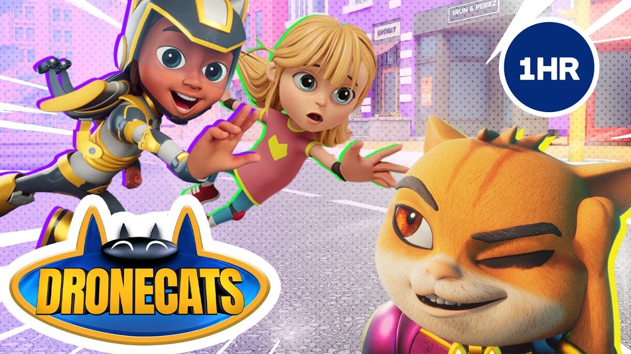 🕰️ DRONECATS: 1 HOUR LONG! 😸 | Superhero Cartoon | 30