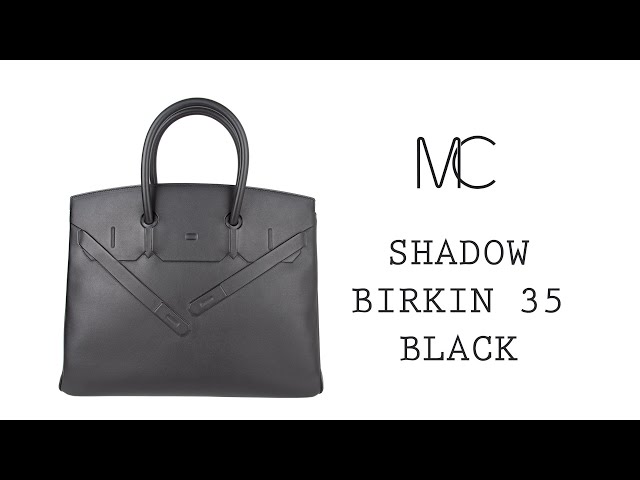 Hermes Shadow Birkin 35 Bag Limited Edition Black Swift Leather New –  Mightychic