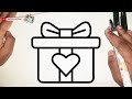 كيف ترسم هدية كيوت سهلة خطوة بخطوة Cute Gift Drawing قناة رسم Drawing Channel 
