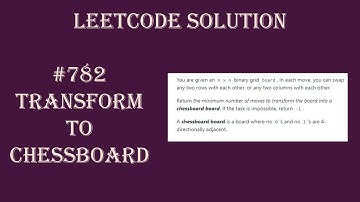 Leetcode 782 - Transform to Chessboard
