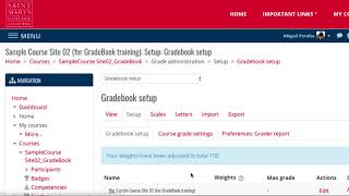 Moodle 3.2 - How to Setup a Weighted GradeBook
