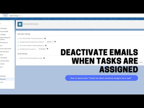 Salesforce: How to deactivate emails when tasks are assigned