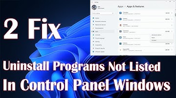 Uninstall Programs Not Listed In Control Panel In Windows - 2 Fix How To