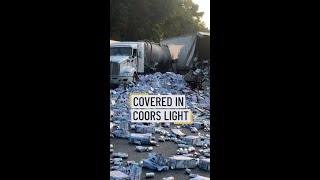 Beer Spill Leaves Highway Drenched in Coors Light #shorts
