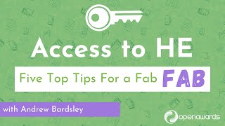 Five Top Tips For a Fab FAB - with Andrew Bardsley