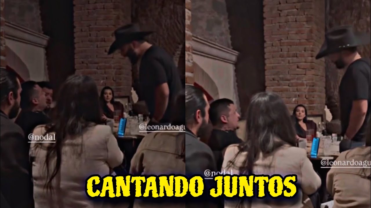 LOS CUÑADOS CRISTIAN NODAL Y LEONARDO AGUILAR CANTANDO JUNTOS ACAPELA EN SI FESTEJO
