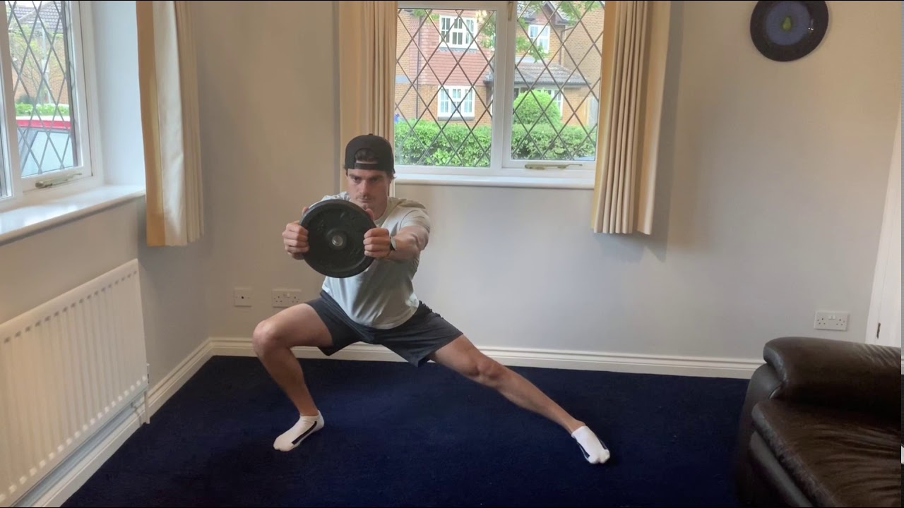 Lateral Lunge with Front Raise - YouTube
