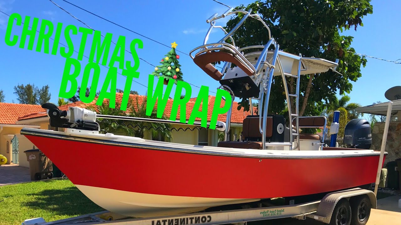 diy christmas fishing boat wrap red for holidays!!! how to