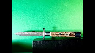 9" AKC World Swinguard Automatic Damascus Bayonet Knife