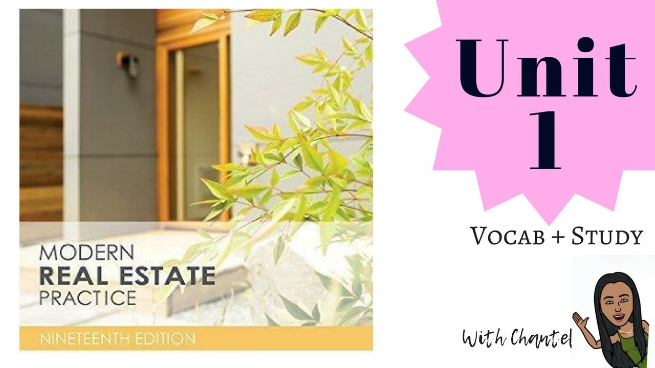 Modern Real Estate Practice UNIT 1 Real Estate Vocabulary Words YouTube