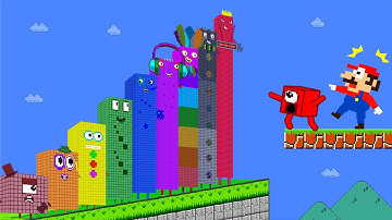 Mario and Numberblocks 1 vs the Giant Biggest Zombie Numberblocks Maze | Game Animation