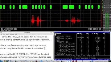 Audio Over IP test using the Gstreamer ROQ DPCM audio codec - VOICE and MORSE CODE example