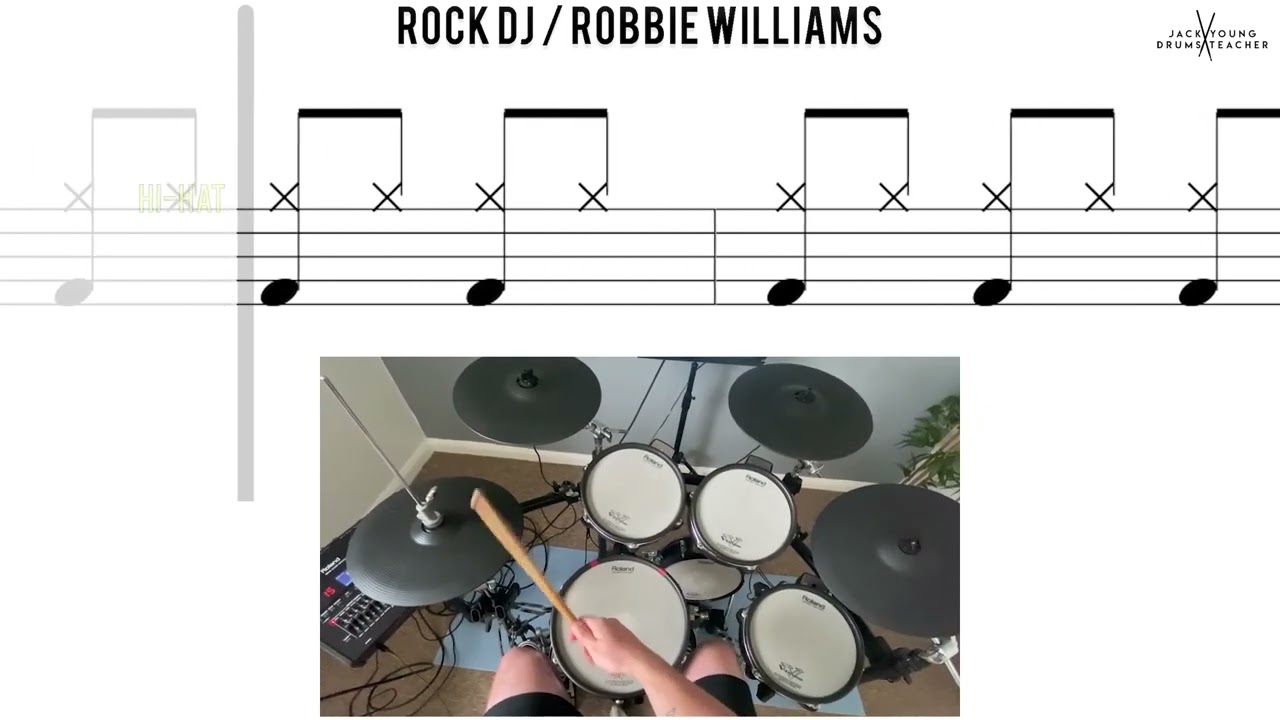Rock DJ   Robbie Williams 🥁 Grade 1 Beginner Version