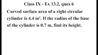 Class 9 Maths | Chapter 13 | Exercise 13.2 Q6 | Surface Areas And Volumes | class 9 ex 13.2 ques 6