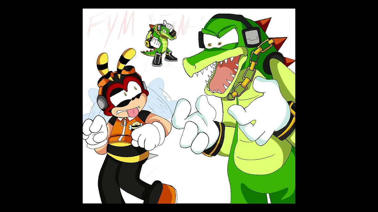 Sonic The Hedgehog Speedpaint - Charmy & Vector