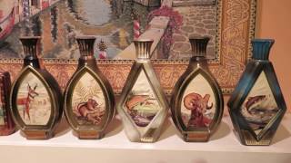 Gallon bottle of seagrams 7 whiskey & Jim Beam decanters from 1970,s