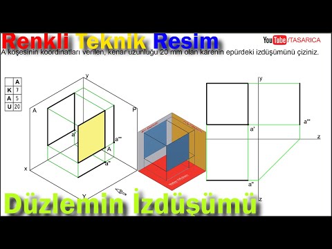 Düzlemin İzdüşümü Nasıl Bulunur? Mantığı Nedir? Kot, aralık, uzaklık, izdüşüm ►Renkli Teknik Resim