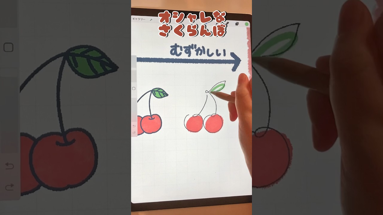 手描きイラスト　ミニ色紙　「さくらんぼ」 趣味の絵手紙 さくらんぼ 🍒 - YouTube