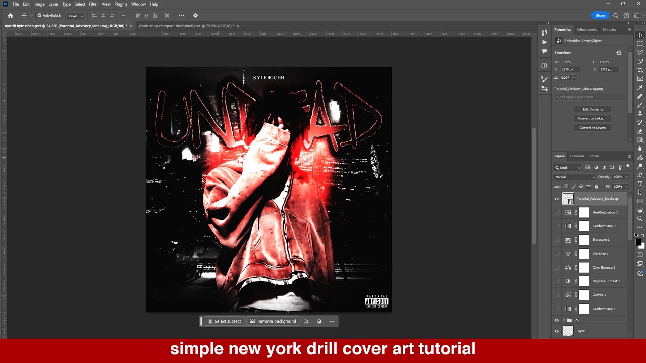 How To Make Simple NEW YORK DRILL Cover Art Step by Step