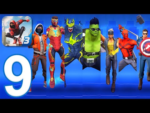 Super Fighter 3 Gameplay Walkthrough Part 9 All Heroes Skins IOS Android 