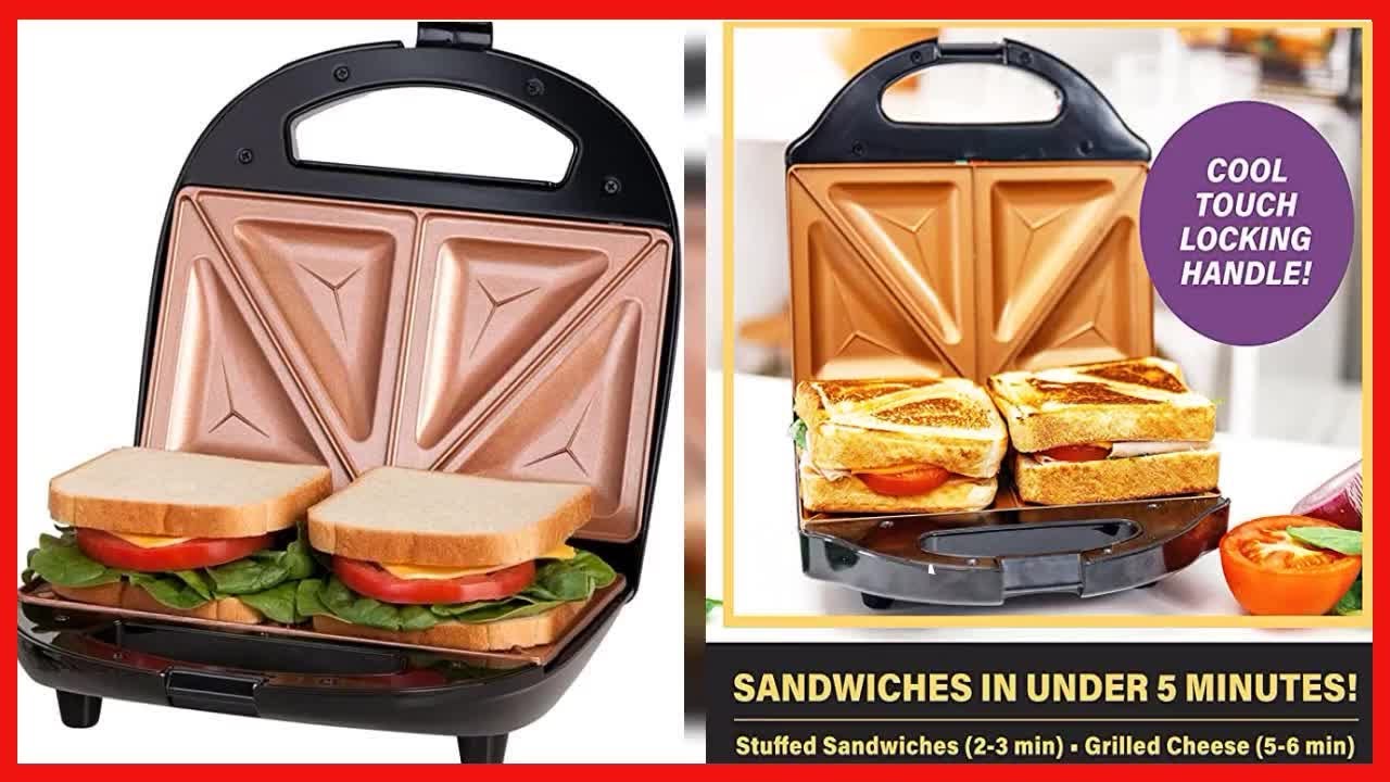 Gotham Steel Sandwich Maker, Toaster Panini Press Breakfast Sandwich Maker with Nonstick Surface,