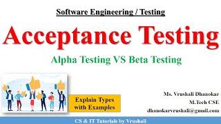 SE 48 : Acceptance Testing with Example | Alpha  VS Beta Testing screenshot 5