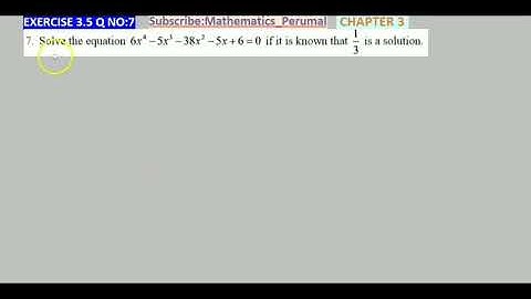 12th Maths l Exercise 3.5 Q.No.7 I Theory of Equations-சமன்பாட்டியல் l TN New syllabus TM& EN Medium