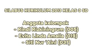 SILABUS KURIKULUM 2013 KELAS 3 SD (PGSD UST)