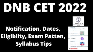 DNB CET 2022 : Application Form ,Exam Pattern, Eligibility Creteria , Exam Syllabus,Preparation Tips