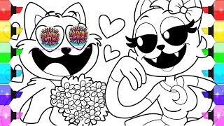 🌈 How to draw POPPY PLAYTIME/ CATNAP FALL IN LOVE /new coloring book/NCS
