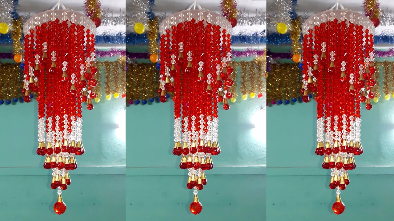 Crystal Chandelier Tutorial | Beaded Chandelier DIY | Wall Hanging-Home Decor | Arts and Crafts