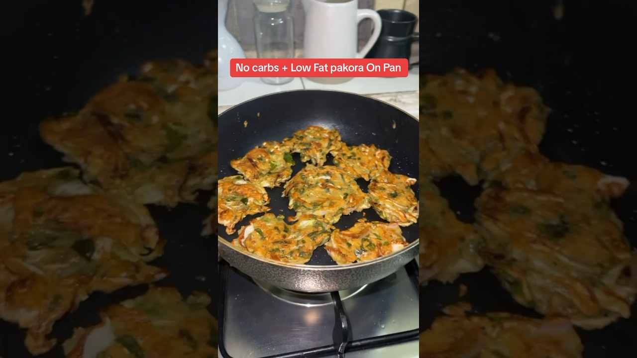 No carbs + Low fat pakora on pan 